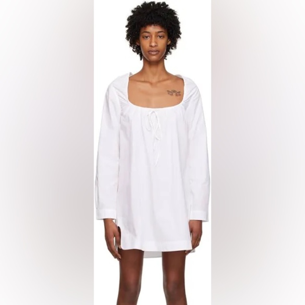Ganni Elegant White shirt dress